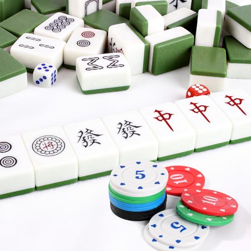 Juego de fichas de mahjong numeradas, set 100 piezas miniatura 4