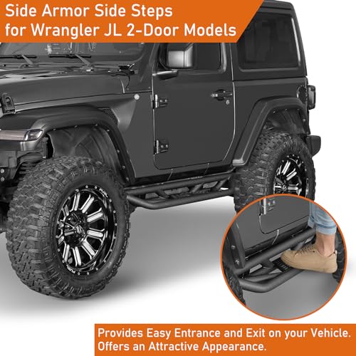 Estribos laterales tubulars para Jeep Wrangler JL 2 puertas miniatura 2