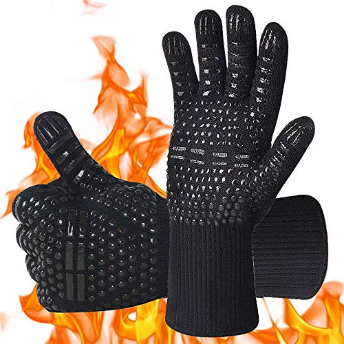 AOMEES BBQ Gloves, Oven mitts Heat Resistant Grill Gloves Universal Size