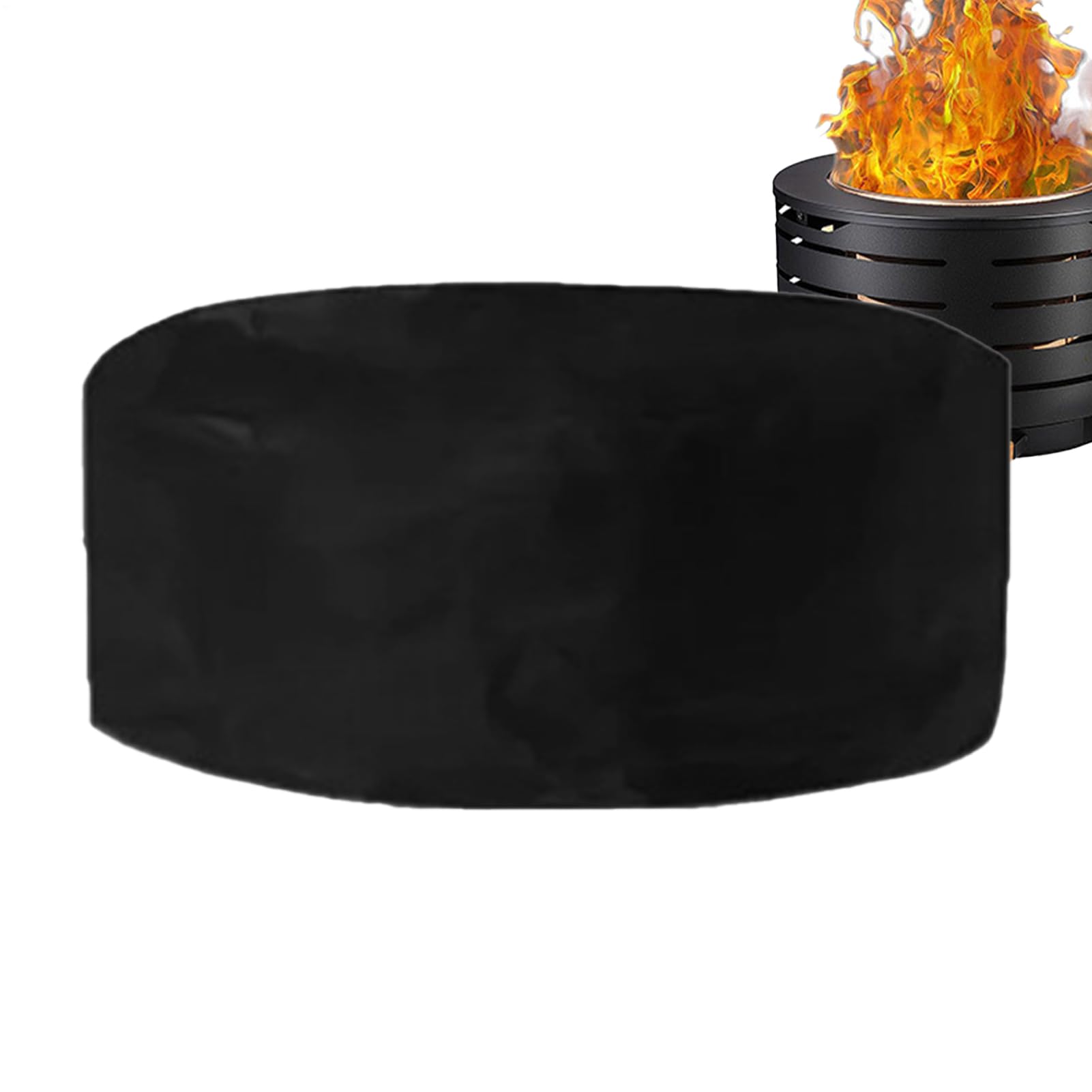 Outdoor Fire Pit Cover - Waterproof 210D Oxford Fabric, Heavy Duty Round Shield, Windproof Drawstring Secure Guard, Durable Patio Fireplace Storage Cover | Reliable Weather Protectio — view 10