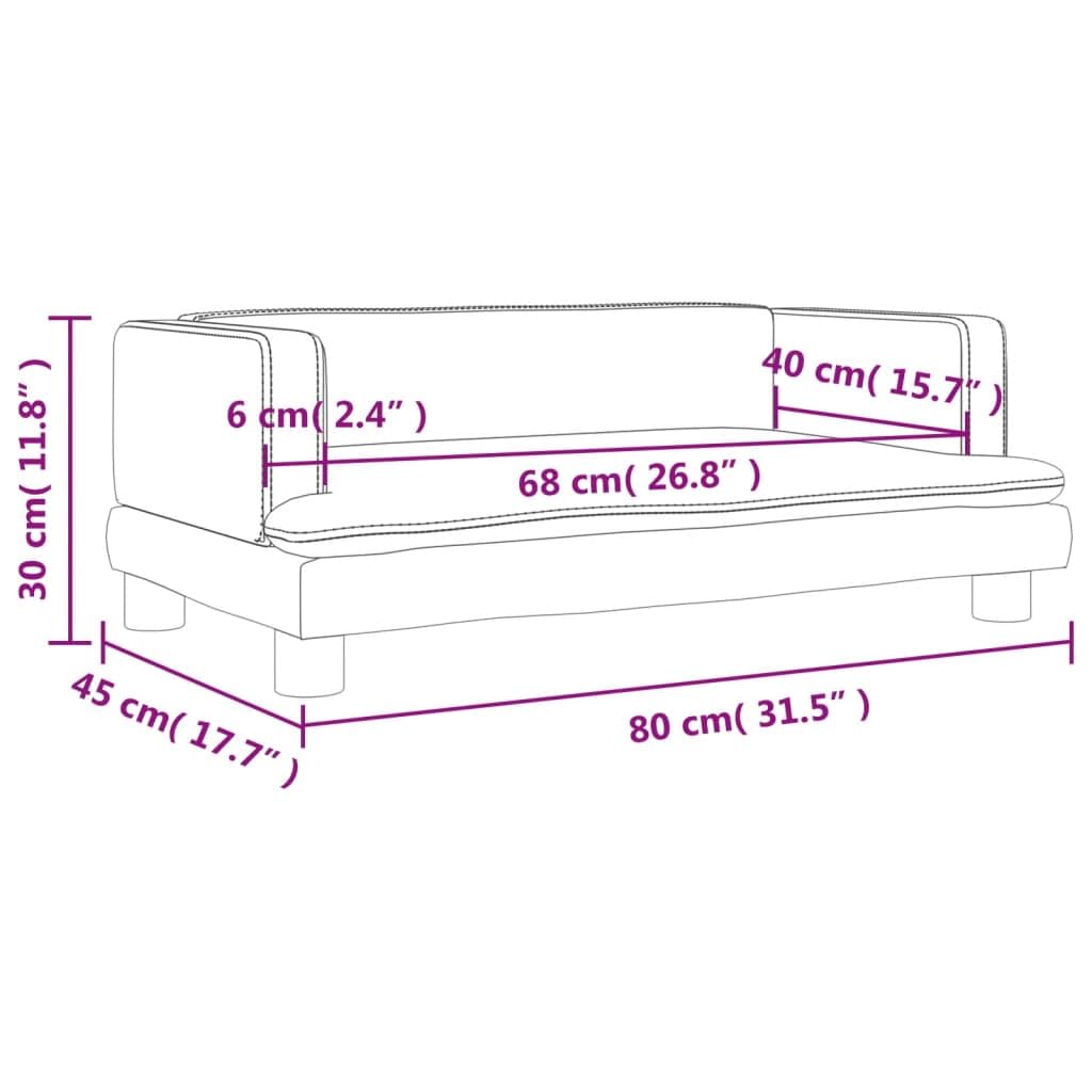 Homgoday Canapé pour enfants, crème 80 x 45 x 30 cm, en velours, canapé, salon, canapé, salon, canapé, canapé, jardin, salon, terrasse extérieure, mobilier