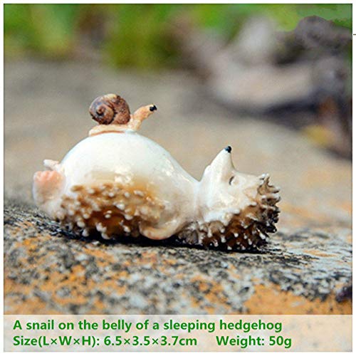 BRTTHYE Lovely Fairy Garden Miniatures Resin Hedgehog Figurine Office Decoration Desk Ornament