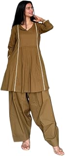 HION HILS Women's Solid Peplum Cotton Kurti A-Line Kurti With Dhoti Pant for Girls Price In India