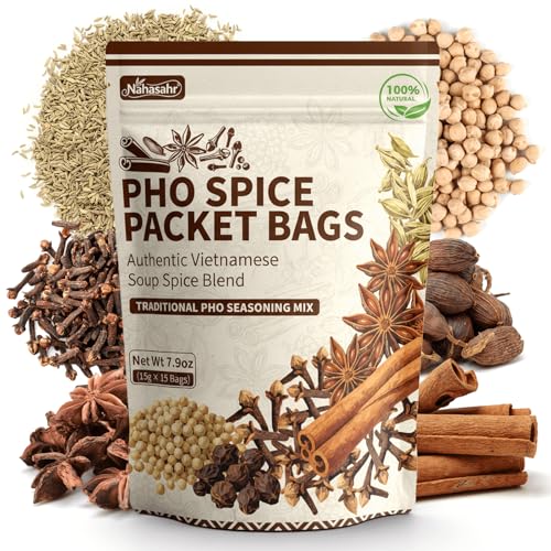 7.9oz Pho Bac Spice Seasoning, 15 Packs Authentic Vietnamese Pho Broth Spice Blend, Rich Aromatic Northern-Style Pho Soup Seasoning, All-Natural Ingredients for Beef & Chicken Pho