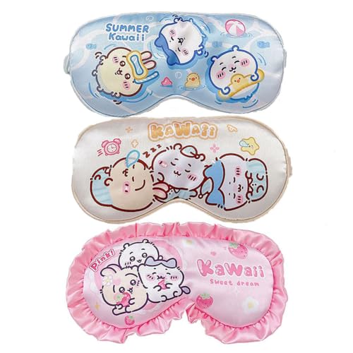 アイマスク おもしろ 眼帯 ちい ハチワレ うさぎ 目隠し コスプレ コスチューム用 道具 小物 遮光 軽量 昼寝 旅行 快眠 柔らかい生地 男女共用 カワイイ 萌え グッズ オシャレ 贈り物 (3)