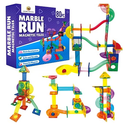 Desire Deluxe Marble Run Ball Bloques de construcción magnéticos para niños Montessori Toys - Azulejos de construcción para niños y niñas de 3 a 8 años - Gran cumpleaños