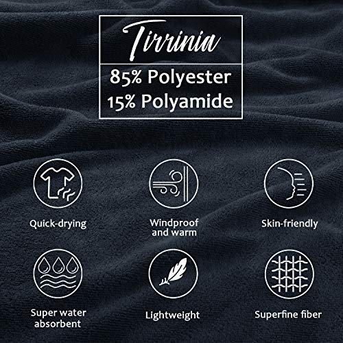 Surf Poncho Hooded Changing Towels Quick Dry Beach Change Robe für Erwachsene Männer Frauen Wasserdicht und Sandproof Bademantel für Surfen Schwimmen Baden Übergröße Schwarz