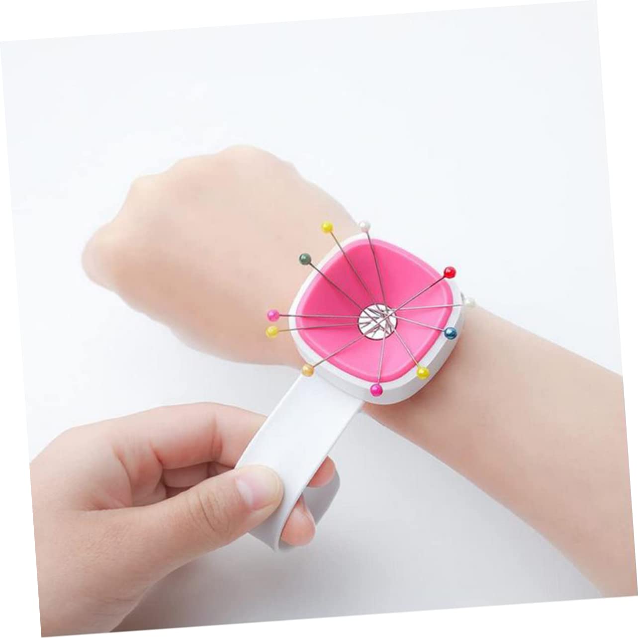 STOBOK 2 Sätze Handgelenk-magnetgehäuse Magnetisches Nadeletui Nähnadelhalter Für Das Handgelenk Handgemachtes Nähwerkzeug Nadelkissen Magnetisches Armband Magnethalter Gummi 3 Stück * 2