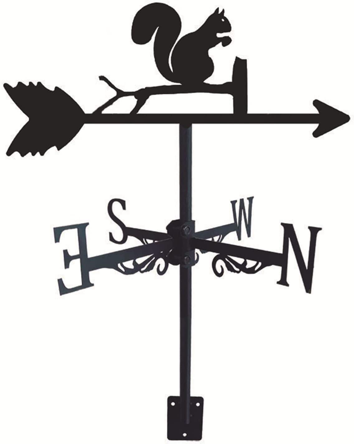 Klonwg J Metal Weather Vane, Stainless Steel Weathervane With Roof Mount, Garden Decor For Outdoor Farm Garden Gazebo