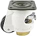 FOOT MASTER GDR-80-F-NYN-CUR Leveling Caster, 63 mm Nylon 66 Wheel, Iconic Ivory, Height Adjustable Ratchet, Plate Mounted Swivel Caster, 500 kg Load Rating