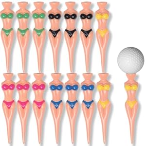 15 Pcs Funny Golf Tees, 3.15 Inch Golf Tees Plastic, Bikini Golf Practice Novelty Tees, Women Men Training Golf Gifts Accessory for Golf Lovers