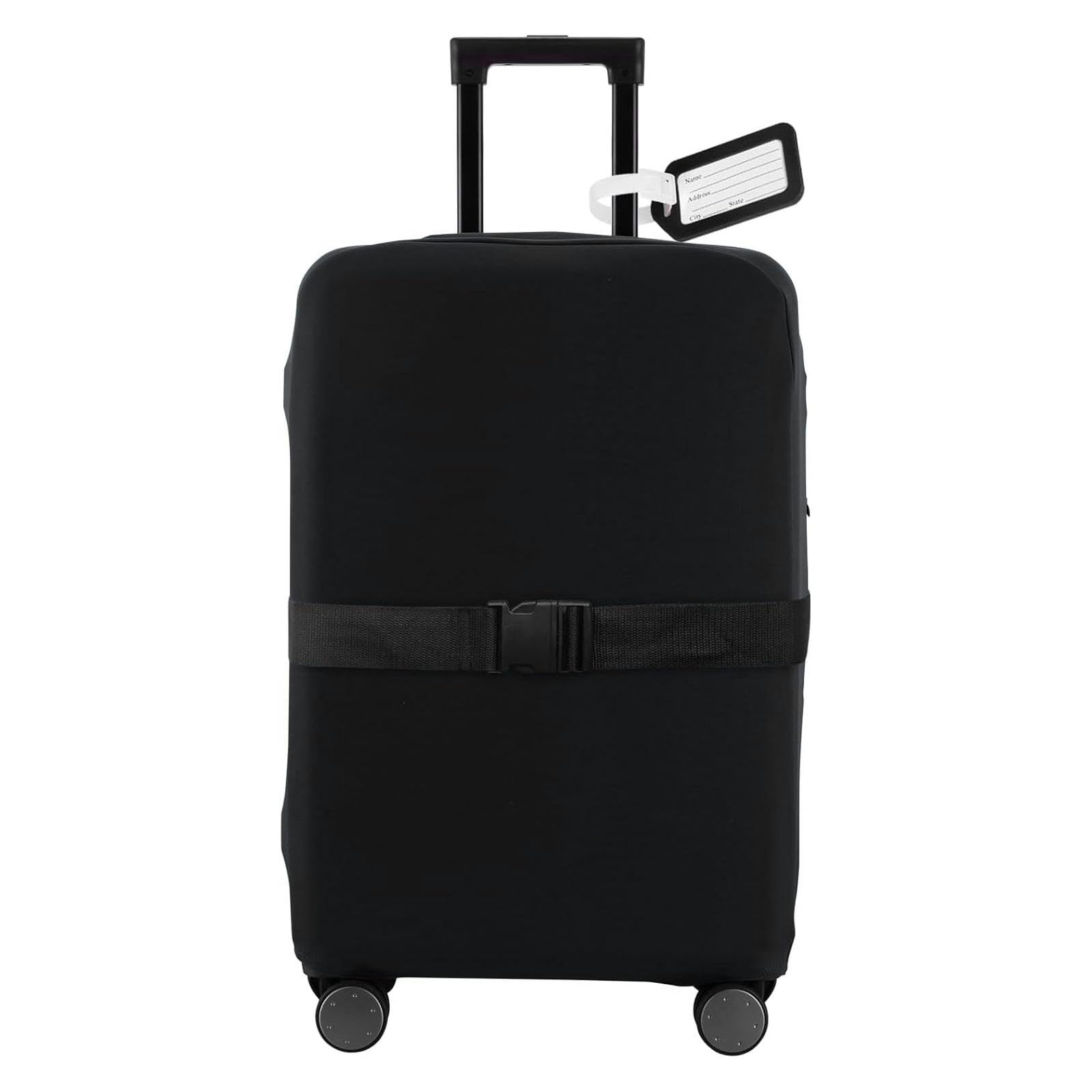 RainVillage Travel Luggage Cover - Scratch-Resistant Fit 19-31 Inch, Black (M, 24-25inch)