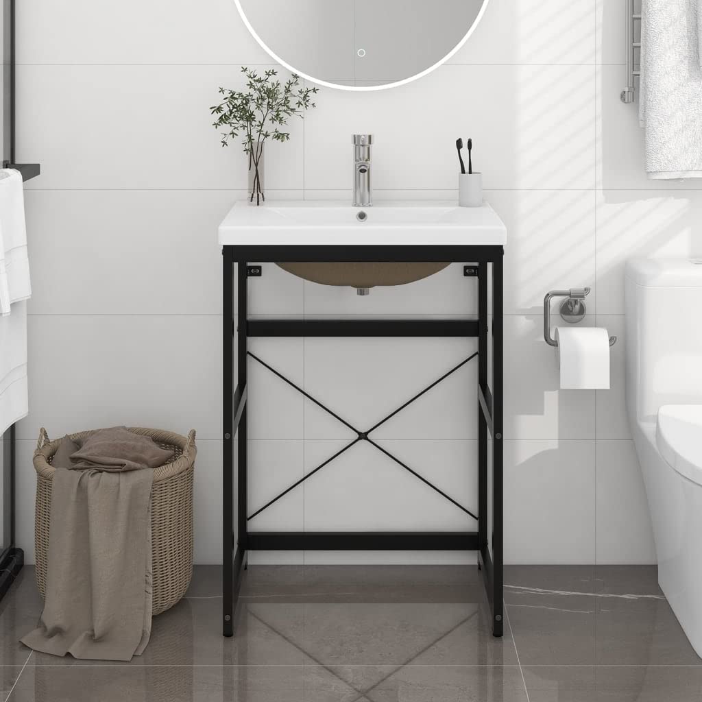 Mueble para lavabo de baño antioxidante de hierro y cerámica contra el deterioro por humedad