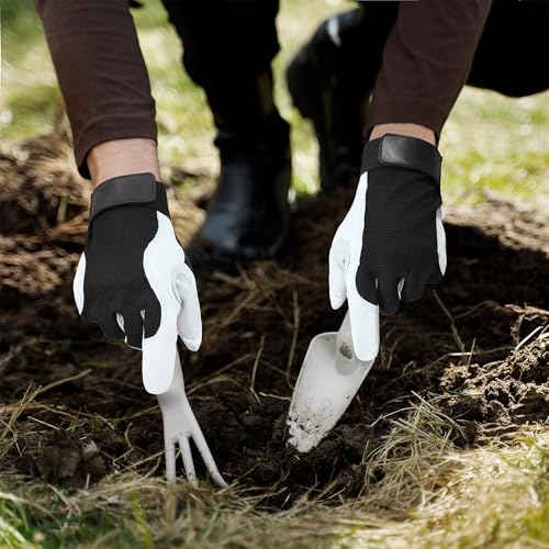 Image of HANDLANDY Work Gloves for Men & Women, Utility Mechanic Working Gloves Touch Screen, Flexible Gardening Gloves for Yard