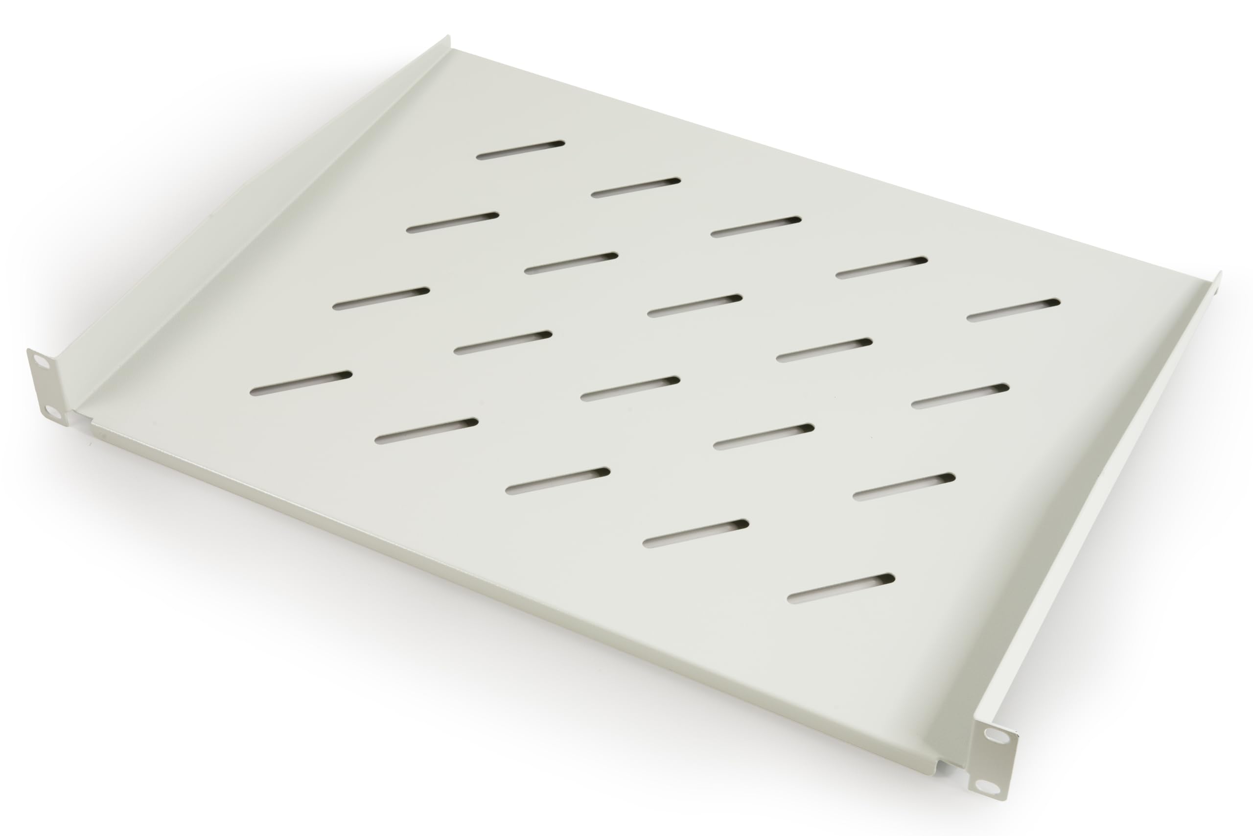 LINK LKRIP350G - Mensola per armadio rack LKRIP350G (48x35x4,5 cm, grigio chiaro RAL7035) – Acciaio verniciato a polvere con attacchi frontali universali – Portata 20 kg e viti incluse