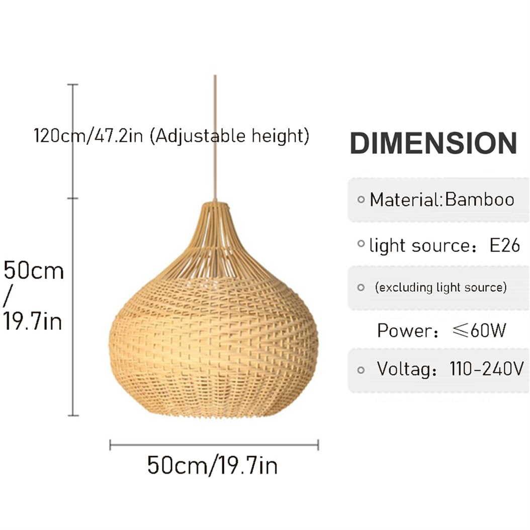 Lámpara De Araña De Globo De Bambú Tropical De 50 Cm