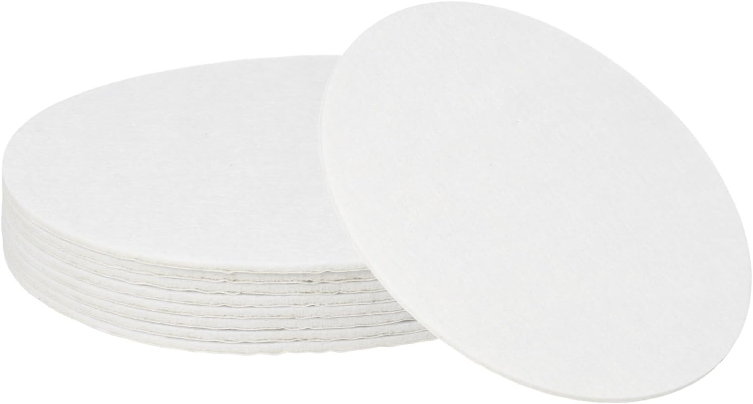 uxcell 8Pcs Non Slip Furniture Pads, 7.5" Round Self Adhesive Felt Bumpers Noise Reducing Furniture Feet Floor Protector for Chairs Tables Furniture Legs (White 0.12" Thick)