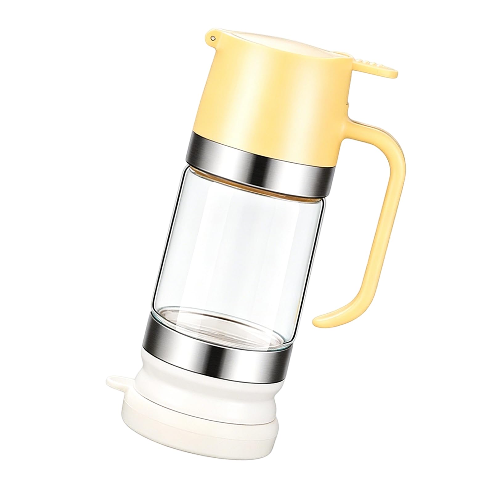 Buxuaaaa 350ml Glass Sweetener Holder with Single Push Dispensing Feature Clean Solution for Pancakes and Coffee Maple Molasses Bottle