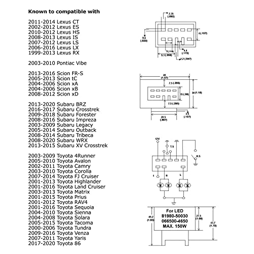 Ijdmtoy 8-Pin Lm449 81980-50030 066500-4650 Electronic Led Flasher Assy Relay Fix Compatible With Lexus Scion Or Toyota Led Turn Signal Light Bulbs #TOP1