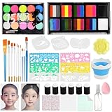 Focenat Kit de Pintura Corporal Facial, Pintura Facial y Pintura Corporal de 41 colores Acuarela, paleta de pintura...