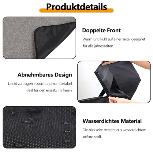 Faltbare Outdoor Hundematte, 100 x 70 cm Faltbare Haustierdecke, Hundedecke, wasserdichte Haustier Decke, Hund Katze Mat, rutschfest Hundepolster,Für Katzen,Hunde,Welpen, Schwarz