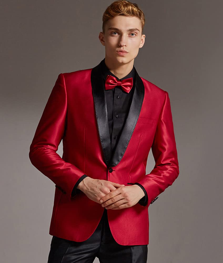 Uomo Scialle Risvolto Vestito Un Pulsante Giacca Pantaloni Business Casual Smoking