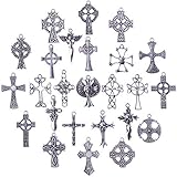 25 pcs Celtic Crosses Charms Assorted Pendants Jewelry Findings for Bracelets, Dangle Earrings, Necklace Jewelry Making