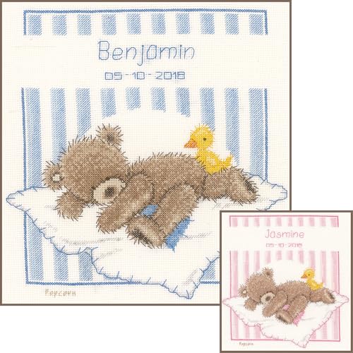 Kit broderie point de croix compté tableau complet naissance 20x23 - 2