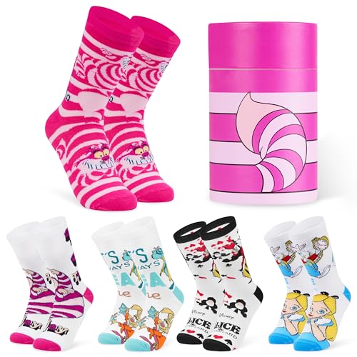 Disney Calcetines Mujer, Pack de Calcetines Divertidos, Pack de 5 Pares (Multicolor)