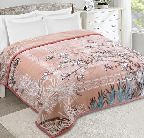 Image of Nest Cozy & Comforable Korean Mink Blanket for Winter (01 - Peach, Queen (79 x 94 Inches))