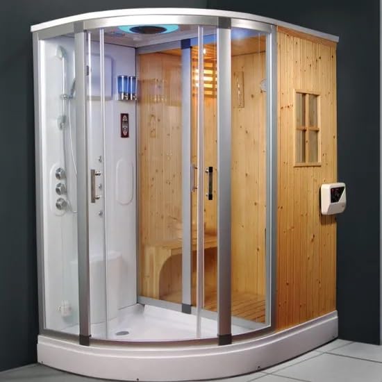 Cabine de douche multifonction avec hammam et sauna finlandais, 170 x 130 cm