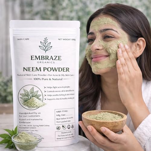 Image of Neem Powder for Skin Care (100g) | 100% Pure Natural Herbal Powder | Helps Fight Acne, Pimples, Oil Control & Skin Soothing Care