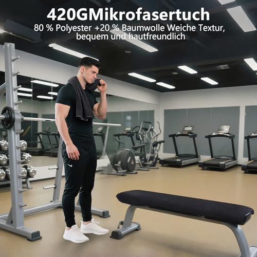 Flow fire Sporthandtuch Fitnessstudio, 120x50cm Handtuch Fitnessstudio mit Reißverschluss für Sport Gym Handtuch