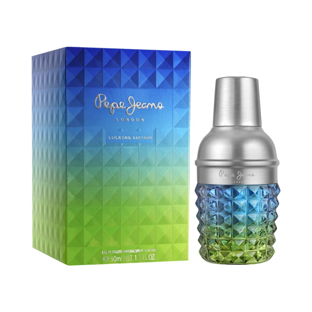 Pepe Jeans Cocktail Edition For Him Parfum Homme 50ml | Eau de Toilette, Fragrance Citronné, Boisé et Épicé, Cadeau Homme