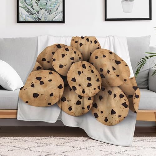 Couverture flanelle douce légère jeté de canapé motif chocolat 150cm