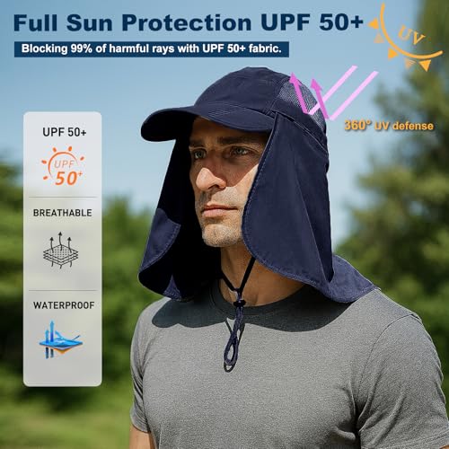 Surblue Neck Face Flap Outdoor Cap UV Protection Sun Hats Fishing Hat Quick-Drying UPF50+2