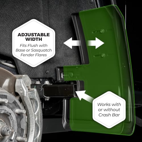 Image of IAG Trail Shield Adjustable Front & Rear Mud Flaps for Ford Bronco 2021+ | Made in USA, patented left-to-right fit for wider tires, no drill, protects doors, rockers and paint, not Raptor or Sport
