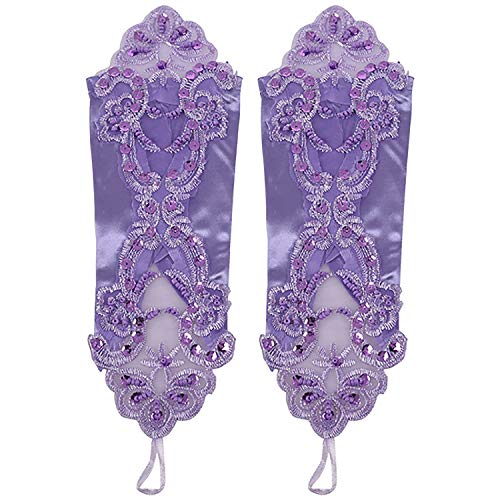 Lace Up Gloves Women' Short Dress Glove Fingerless Elegant Gloves for Bride Party (Color : Pink) (Lake Blue)2