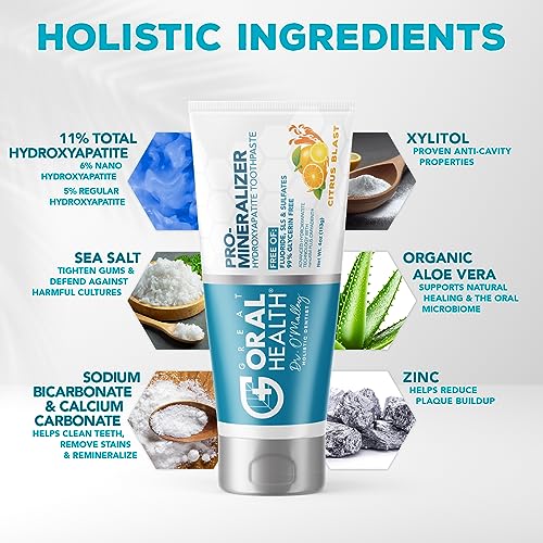 Image of Nano hydroxyapatite Toothpaste Fluoride Free; Dentist Formulated Pro Remineralizing Toothpaste Plus Anti Cavity Xylitol, Tooth Remineralization for Sensitive Teeth & Enamel Support in Citrus Blast