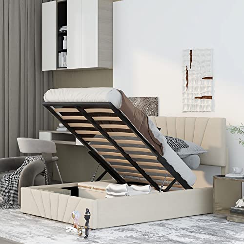 Buy Full Lift Storage Bed, Full Size Platform Bed with Storage