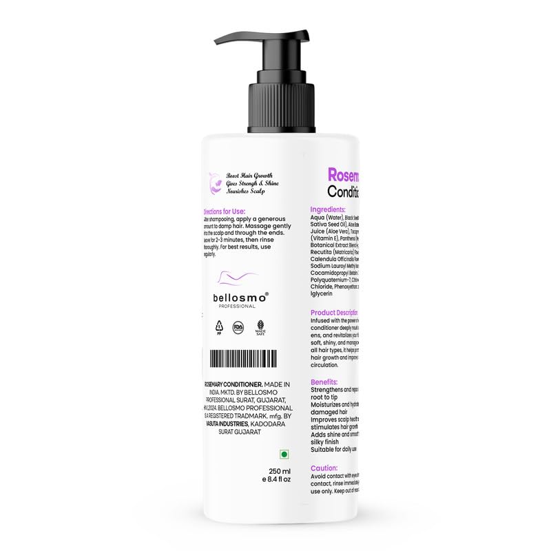 Image of Rosemary Conditioner with Natural Herbal Extracts Gentle Hair Moisturizing for Smooth Soft Hair Suitable for Daily Hair Care-250 ML