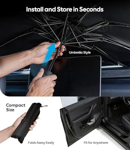 Wigoo Windshield Sun Shade Umbrella for Dodge RAM 1500/2500/3500 2019-2026 — view 5