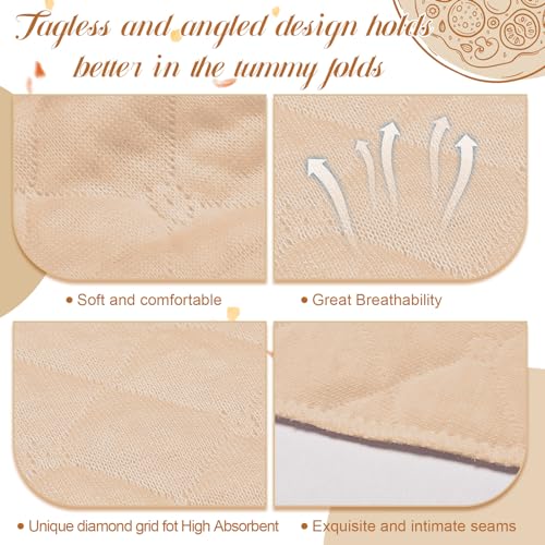 Image of 10 Pcs Tummy Liners for Sweat Rash Cotton Under Belly Sweat Liners Under Belly Absorber Pads Band for Skin Rash