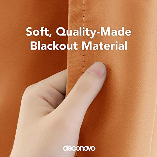 Image of Deconovo Grommet Blackout Thermal Insulated Window Divider Darkening Blinds Wide Width Curtain for Kids Room, 100x95, Orange