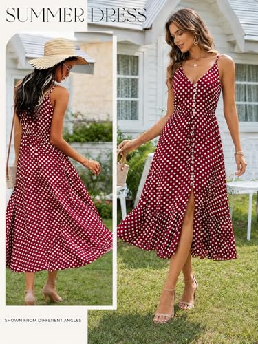 Image of BROVAVE Women's 2026 Summer Casual Boho Sundress Spaghetti Strap Midi Dress