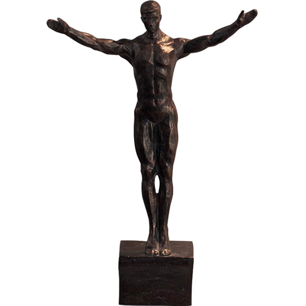 A.B Crew Unique Resin Made Climbing Man Wall Art Home Decor Sculpture (Black Posture 1)