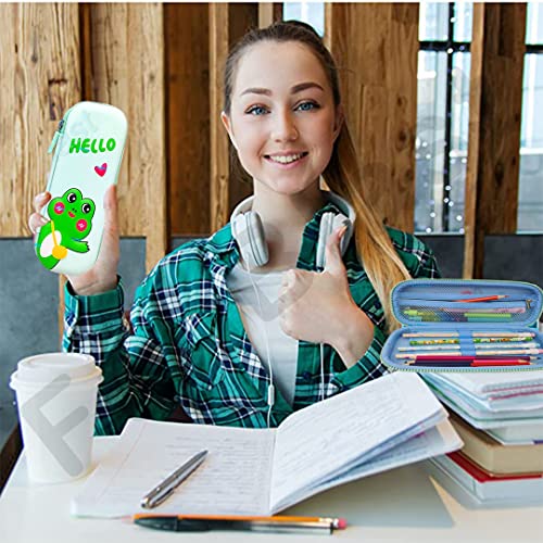 Image of FunBlast Eva Pencil Pouch For Kids,Multi-Purpose Zipper Pencil Case,Pencil Box For Boys,Pen & Pencil Pouch Bag,Stationery Organizer For Kids,3D Hardtop Canvas Pencil Case Hello Frog (Multicolor)