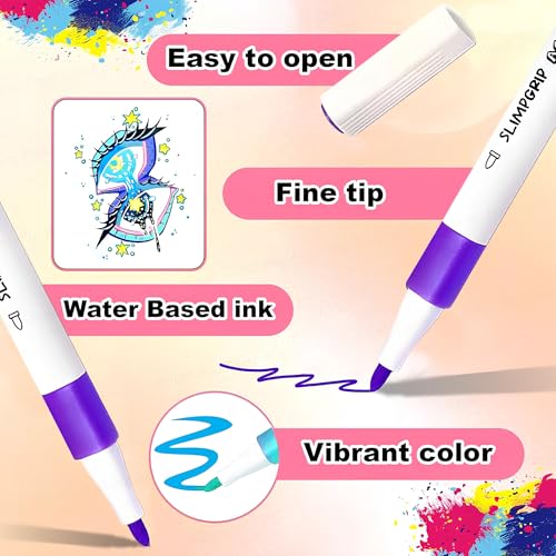 Image of Acrylic Paint Markers - Set of 36 Vibrant Colors, Permanent Water-Based Marker Pens for Rock Painting, DIY Crafts, Canvas, Glass & More
