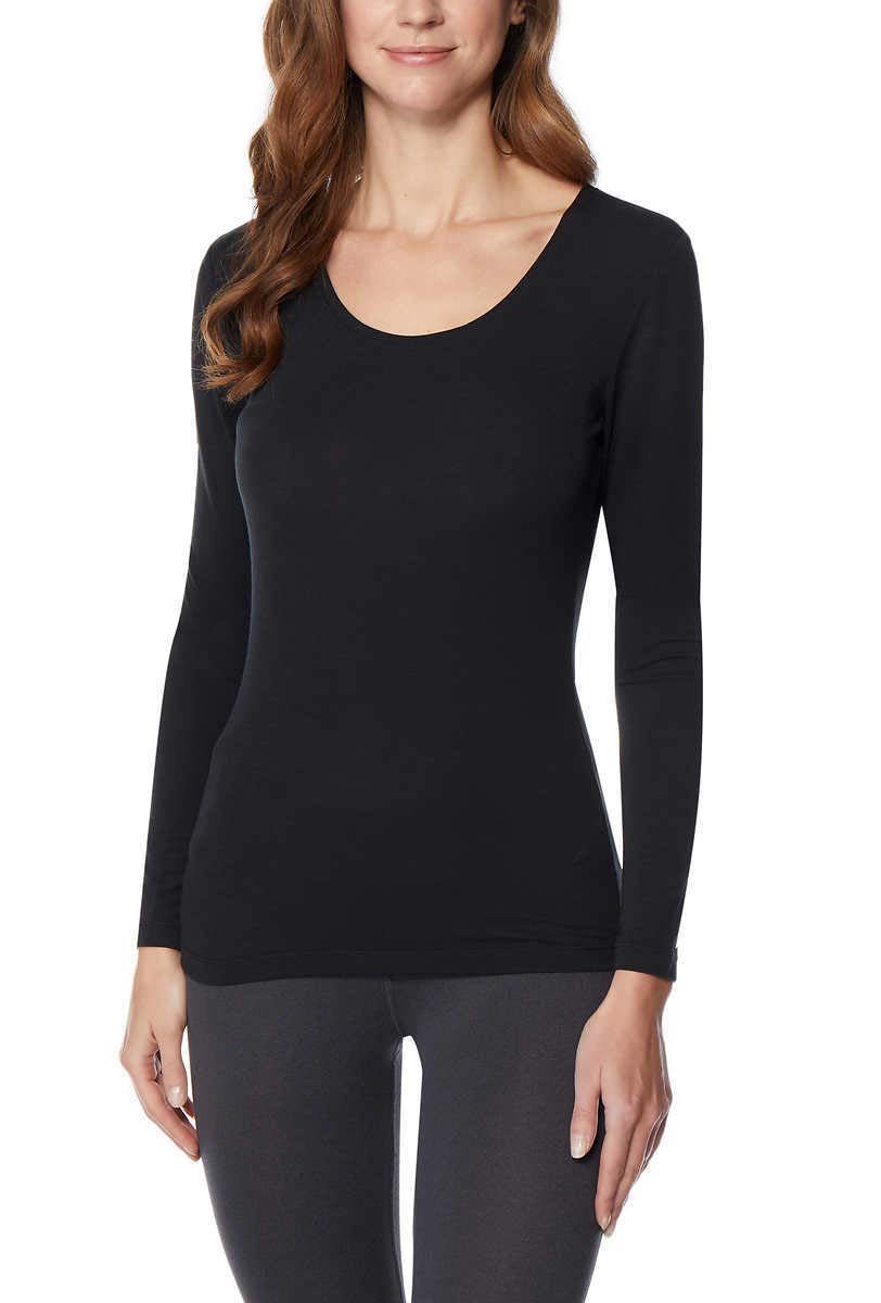 32 DEGREES Women's Heat Scoop Neck Thermal Top (Black14, Large)