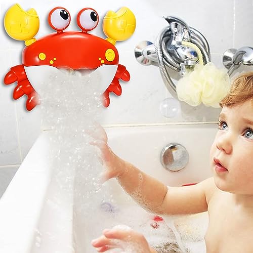 image for Plnmlls Crab Bubble Machine Bath Toy:Bath Toys for Toddlers 1-3,Blow B